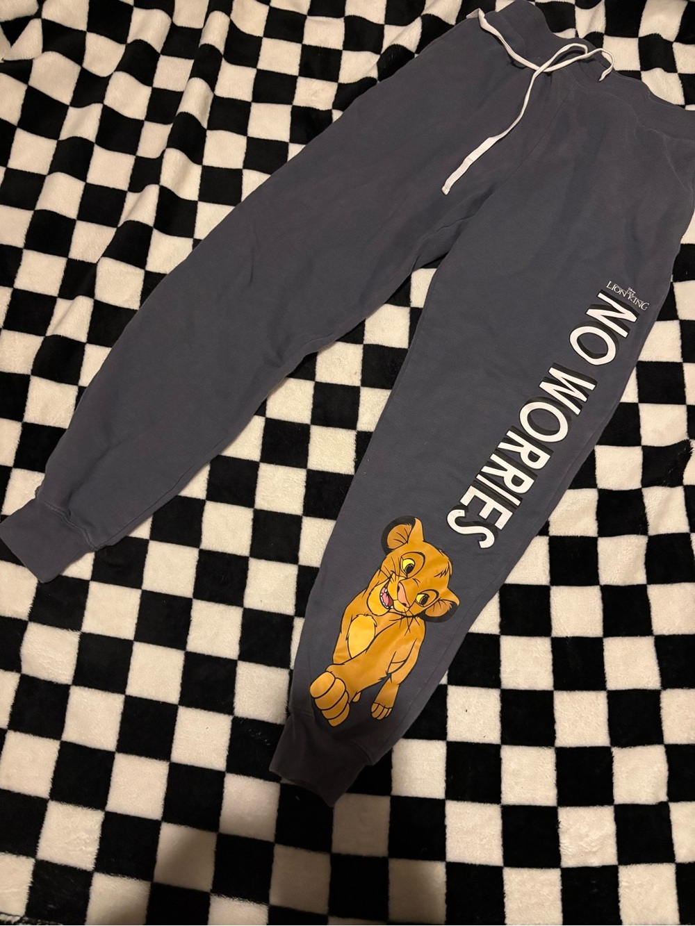 Small lion king joggers stained